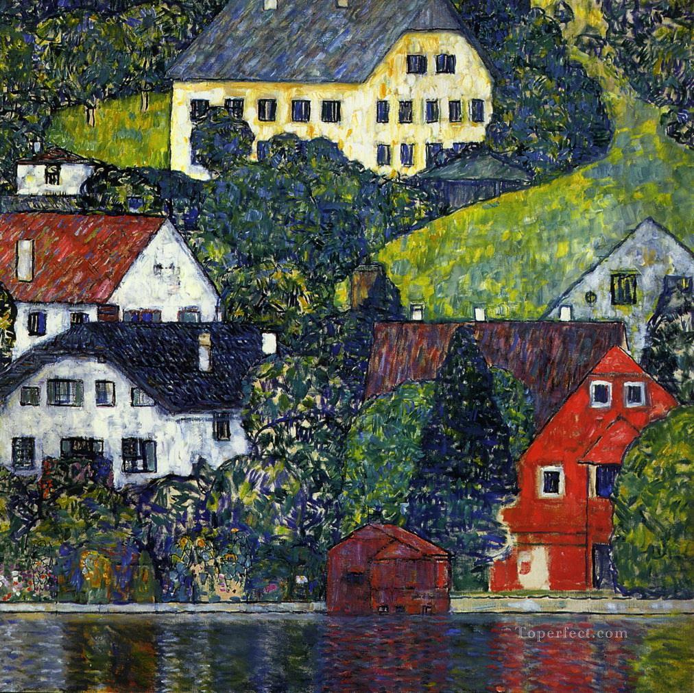 Houses at Unterach on the Attersee Gustav Klimt Oil Paintings